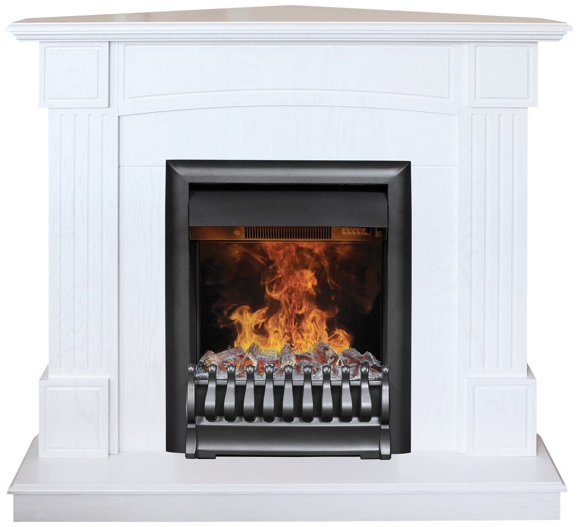 Электрокамин Real Flame напольный Andrea Corner WT с очагом 3D Oregan (970х1045х670, МДФ,фактурный белый) - ForteMarket Электрокамин Real Flame напольный Andrea Corner WT с очагом 3D Oregan (970х1045х670, МДФ,фактурный белый) купить,1490600