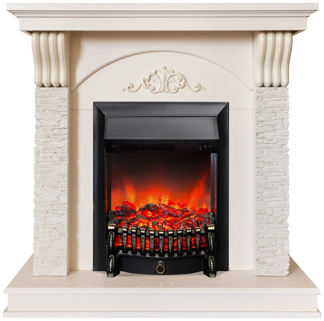 Электрокамин Real Flame напольный Corfino WT с очагом Fobos Lux Black купить,NaN