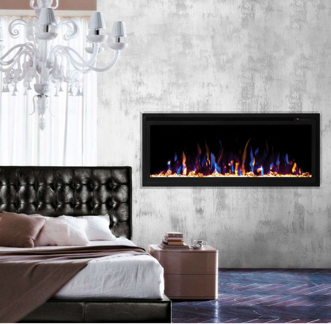 Электрокамин Real Flame SAPHIR-S 42 430х1060х140, обогрев, мат/черный