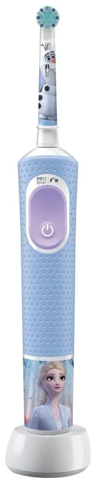 Электрическая зубная щетка Oral-B Vitality Pro Kids Холодное Сердце бело-голубая