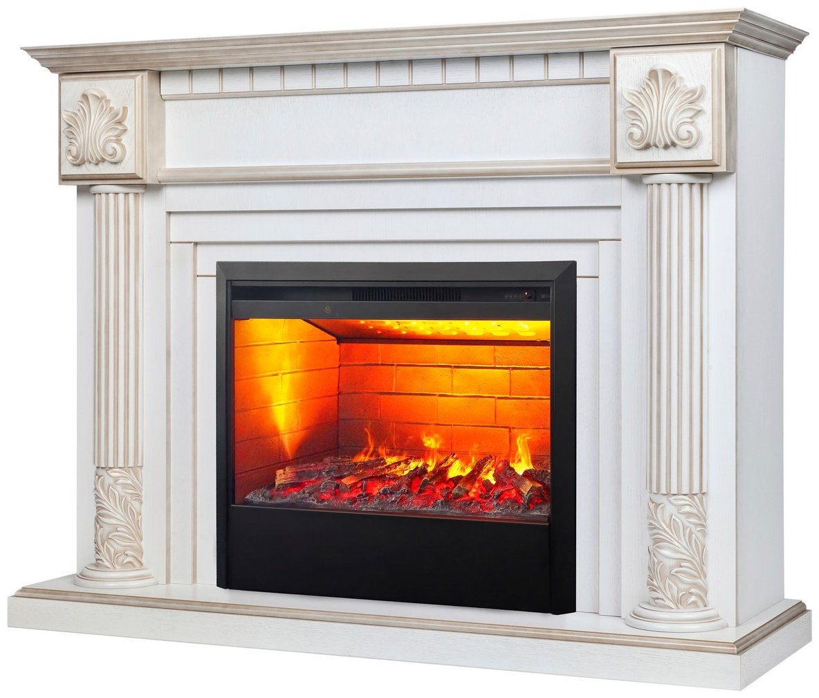 Электрокамин Real Flame напольный Imperia 26/33 WT с очагом 3D Helios 26