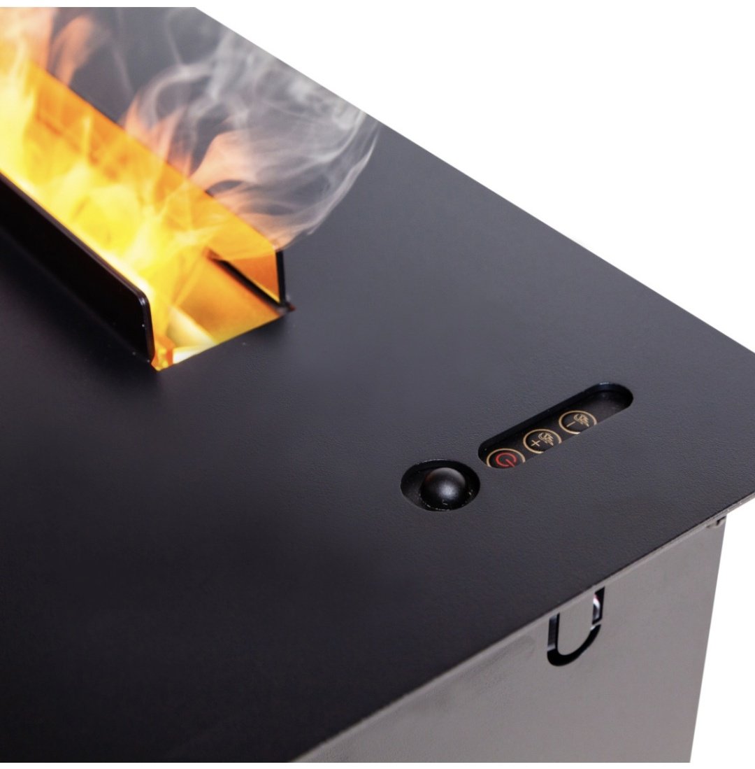 Электрокамин Real Flame встроенный 3D Cassette 1000 Black Panel 170х1075х240, без обогрева, черный