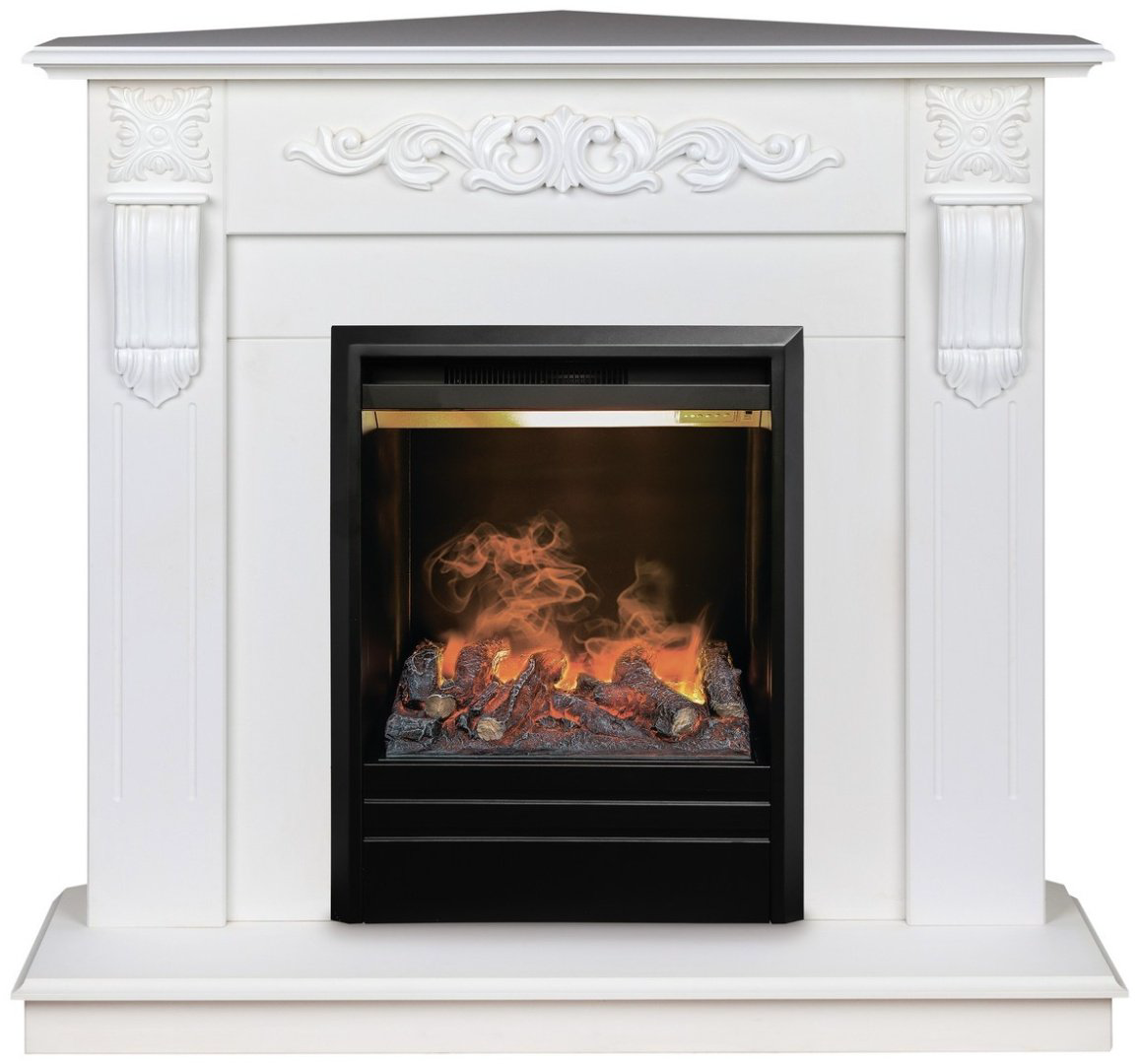 Электрокамин Real Flame напольный Dominica Corner WT с очагом 3D Olympic - ForteMarket Электрокамин Real Flame напольный Dominica Corner WT с очагом 3D Olympic купить,1168528