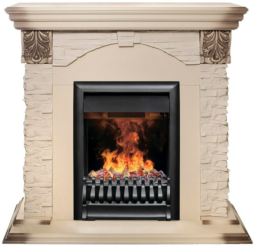 Электрокамин Real Flame напольный Dublin Lux WT с очагом 3D Oregan
