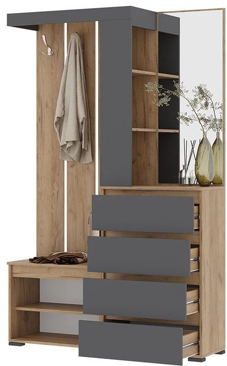 DOMA Прихожая HEL-246, LOFT-графит, темно-серый, коричневый купить,NaN