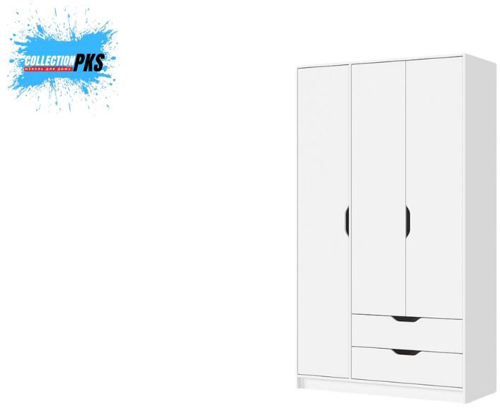 Распашной шкаф DOMA Модульный 3Д R-120, 120x210х50 см, белый купить,NaN
