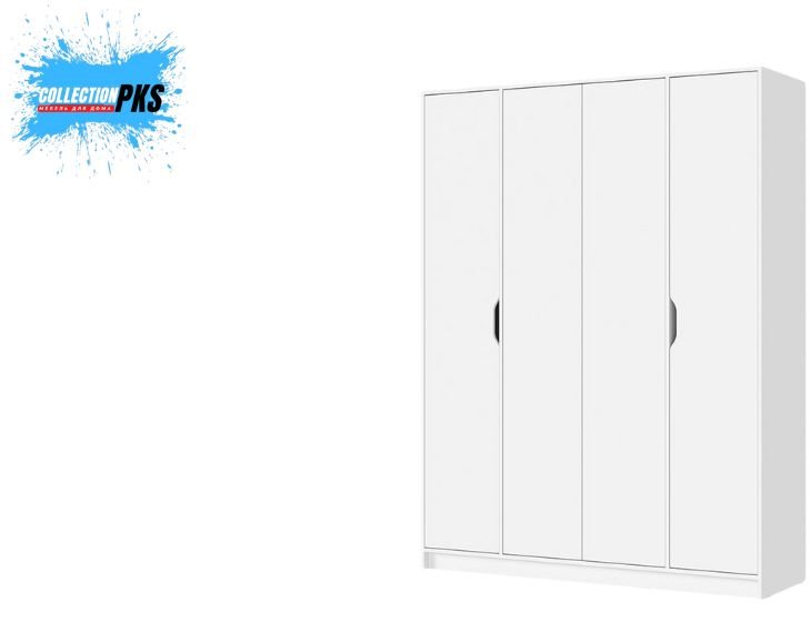 Распашной шкаф DOMA 4Д R-160, 160x210х50 см, белый купить,NaN