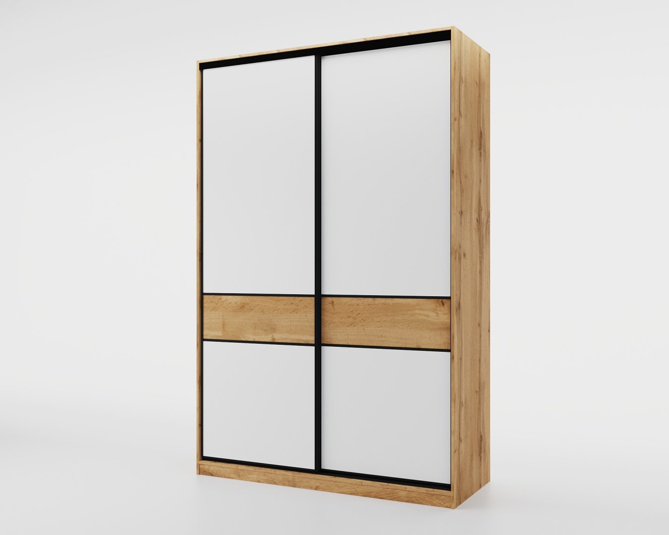 Шкаф-купе DOMA СТМ Slim, 150x230х60 см, белый, коричневый купить,NaN