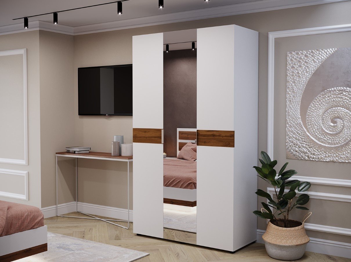 Распашной шкаф Ереке Мебель Lotos HM T, 120x208х51 см, белый купить,NaN