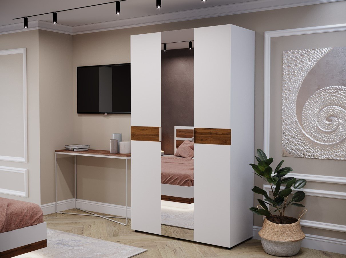 Распашной шкаф Ереке Мебель Lotos HM T, 120x208х51 см, белый купить,NaN