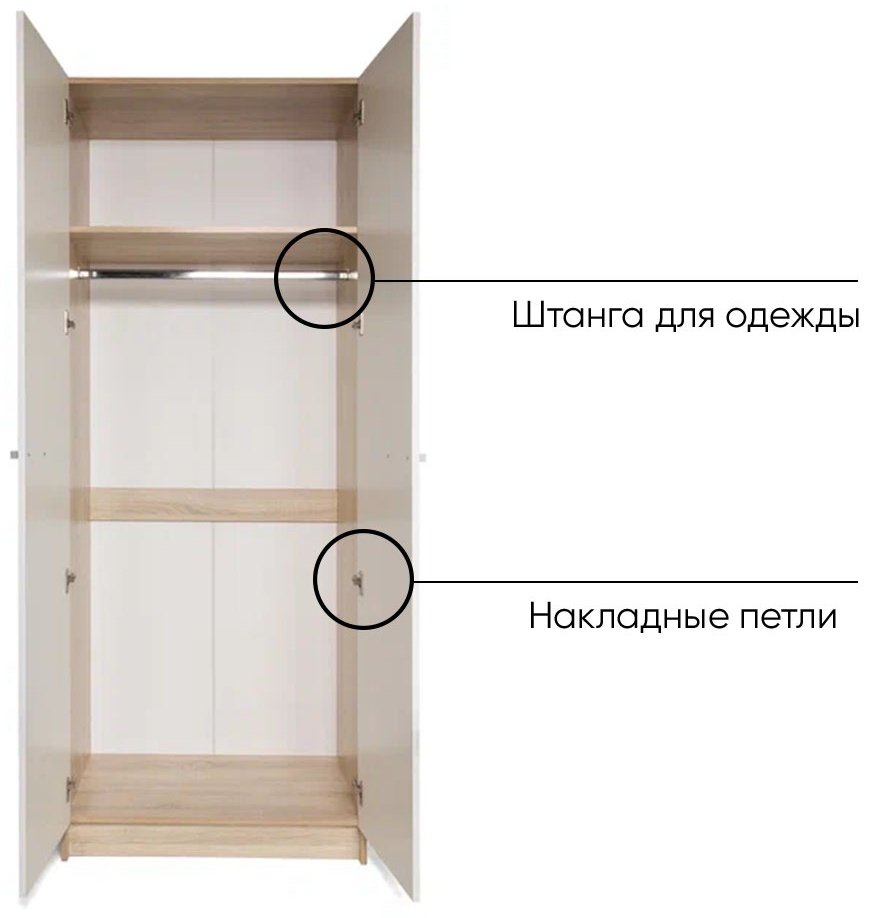 Распашной шкаф DOMA МИЛА, 80x204.8х51 см, белый купить,NaN