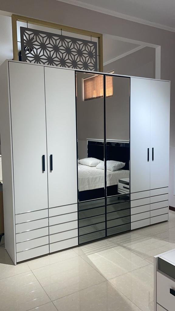 Распашной шкаф DOMA Распашной шкаф 6D 5464684, 253x220х53 см, белый, темно-серый купить,NaN