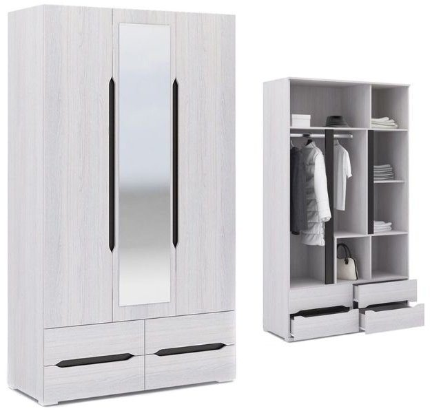 Распашной шкаф DOMA VAL 2-120, 120x220х50 см, светло серый купить,NaN