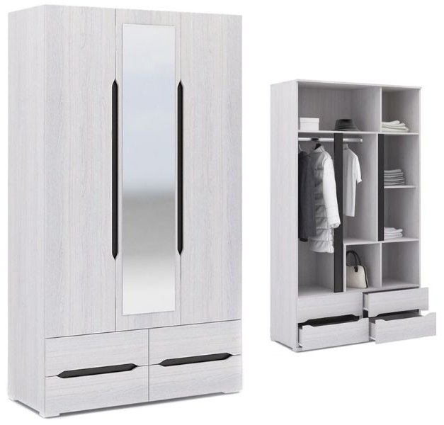 Распашной шкаф DOMA VAL 2-120, 120x220х50 см, светло серый купить,NaN