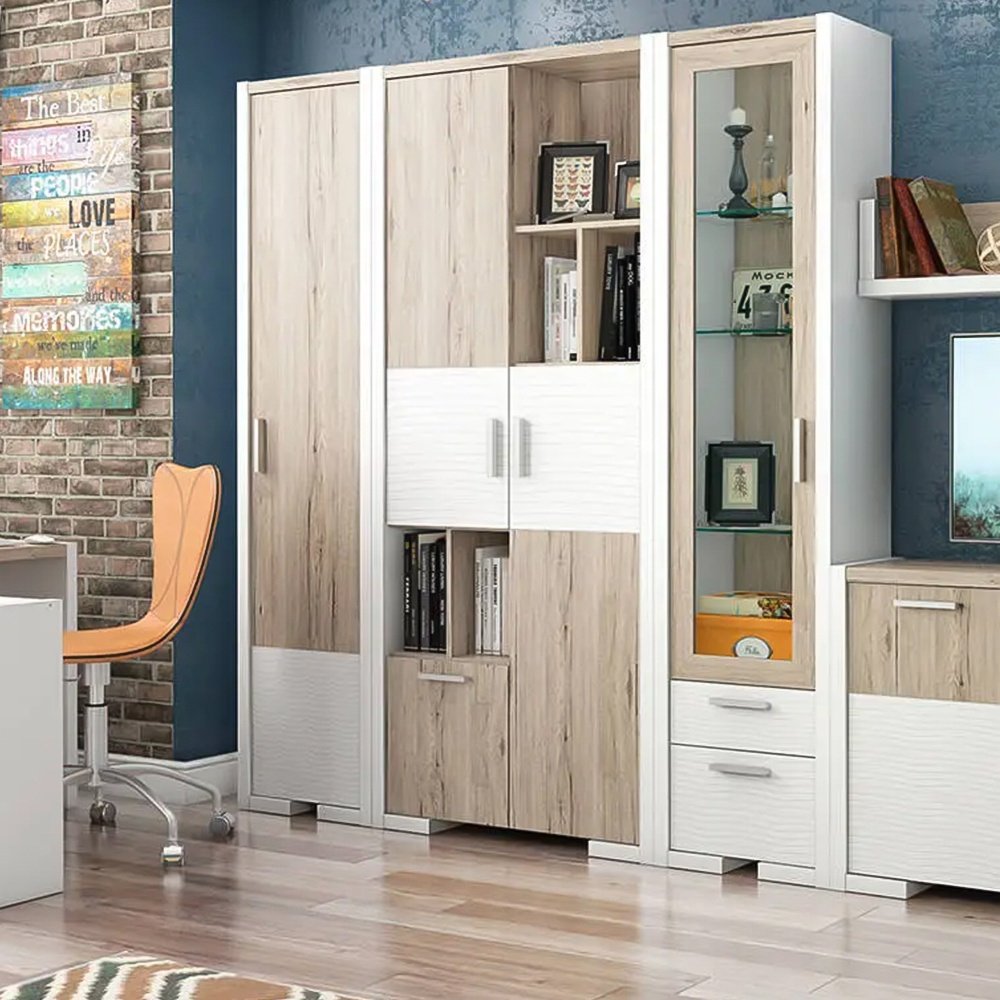 Распашной шкаф DOMA Венето, 87x203.5х35.5 см, белый, бежевый купить,NaN