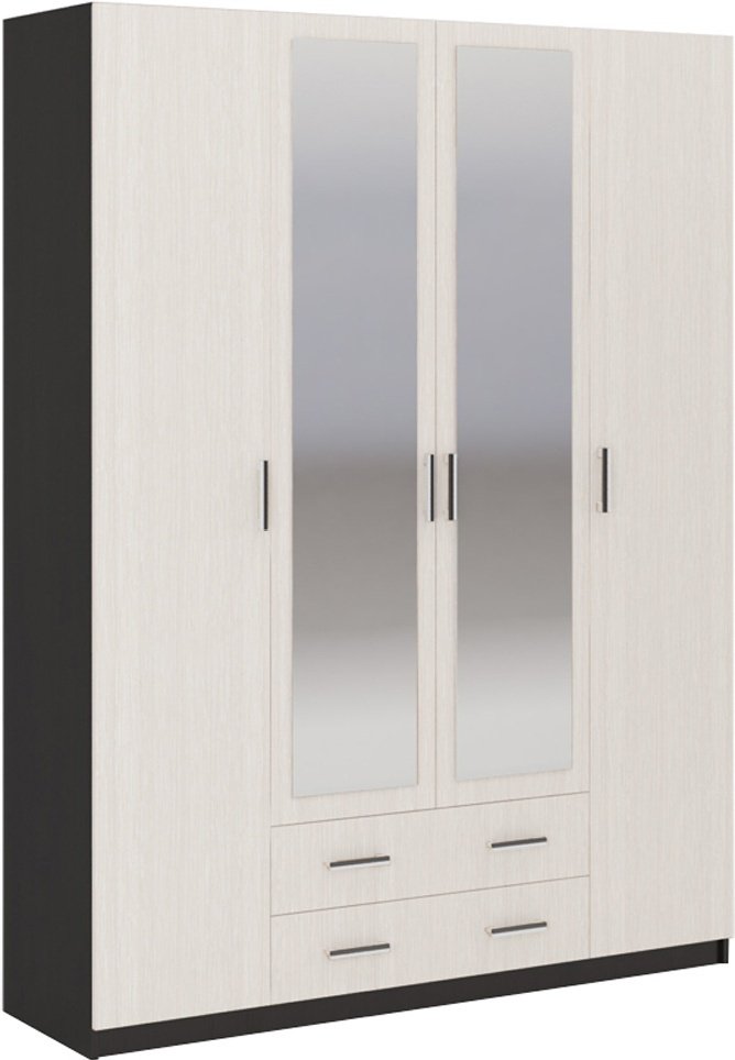 Распашной шкаф Prestige Квадро 4д Венги, 160x220х50 см, коричневый, бежевый купить,NaN