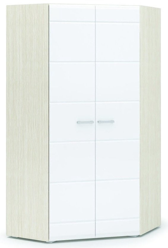 Шкаф угловой DOMA Симба 29819, 113.5x200х113.5 см, белый, светло-коричневый купить,NaN