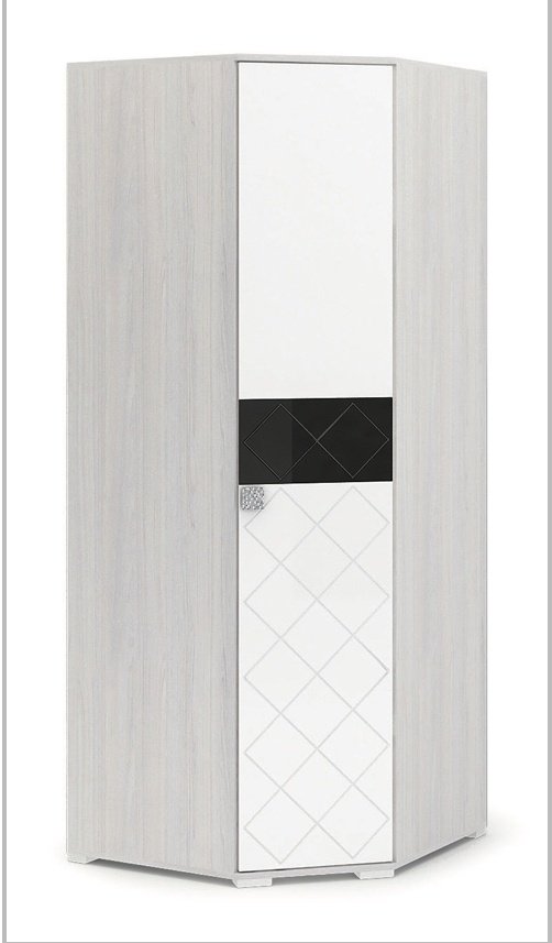 Шкаф угловой DOMA Шкаф угловой SALMA МДФ 48512, 81x205х81 см, белый, черный купить,NaN