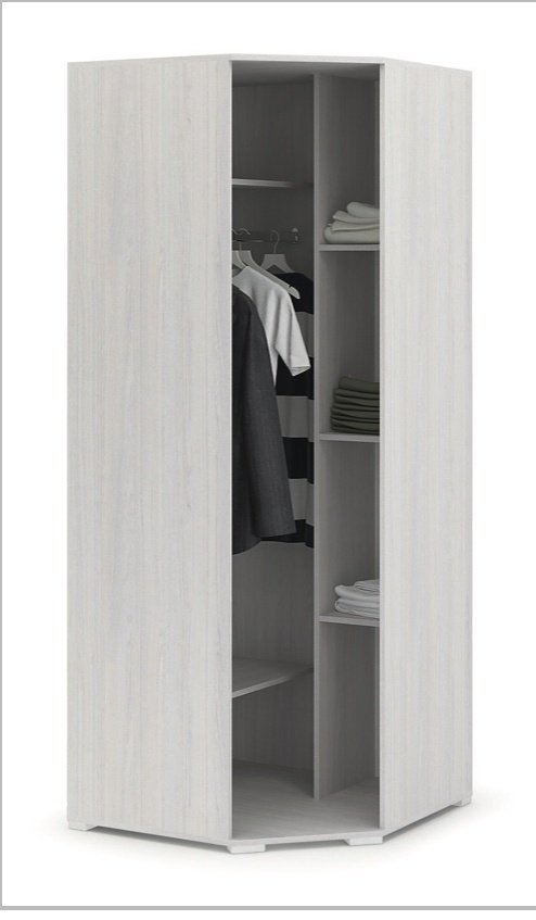 Шкаф угловой DOMA Шкаф угловой SALMA МДФ 48512, 81x205х81 см, белый, черный купить,NaN