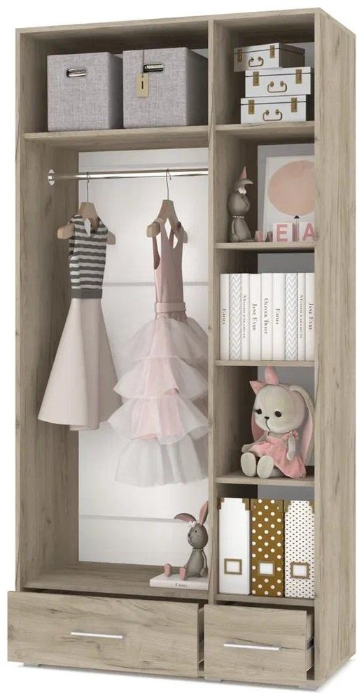 Распашной шкаф DOMA MODERN OLIVIA, 100x204х47 см, белый, серый купить,NaN