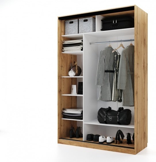 Шкаф-купе ТОО АТЛАНТИК Ltd Slim, 150x230х60 см, белый, коричневый купить,NaN