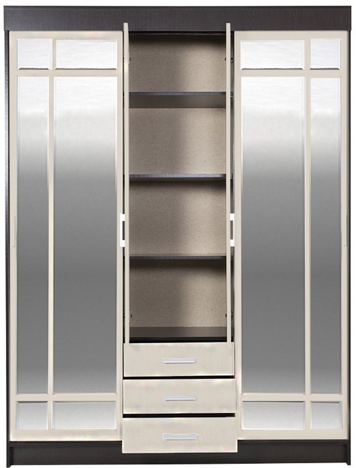 Шкаф-купе DOMA LIDERs-1К, 170x210х57 см, белый, коричневый купить,NaN