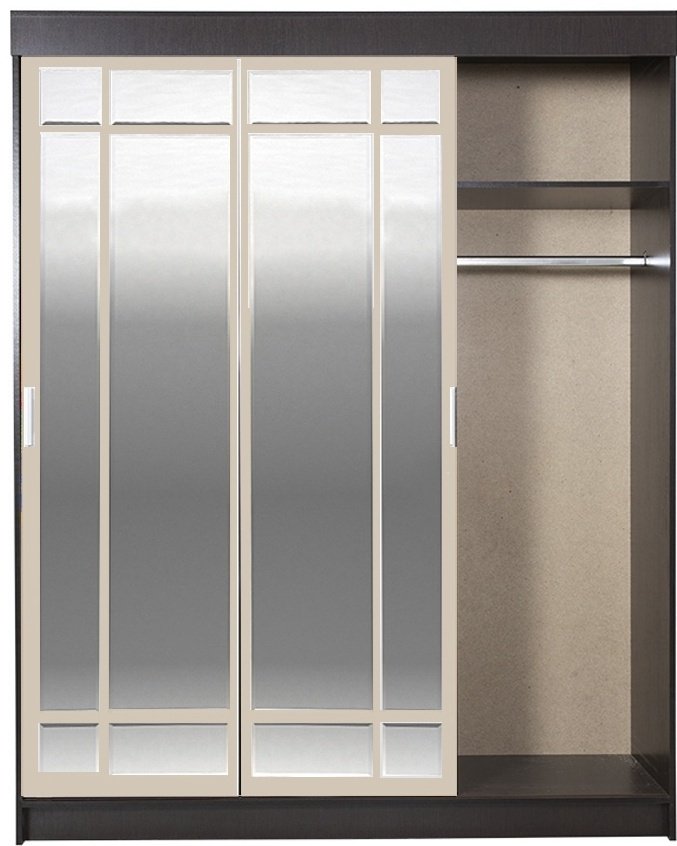 Шкаф-купе DOMA LIDERs-1К, 170x210х57 см, белый, коричневый купить,NaN