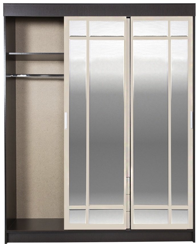 Шкаф-купе DOMA LIDERs-1К, 170x210х57 см, белый, коричневый купить,NaN