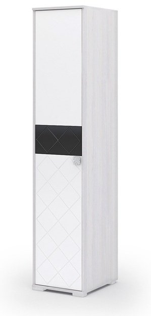 Шкаф-пенал Dom Decor Распашной шкаф 1D 8451, 44x206х53 см, белый, черный купить,NaN