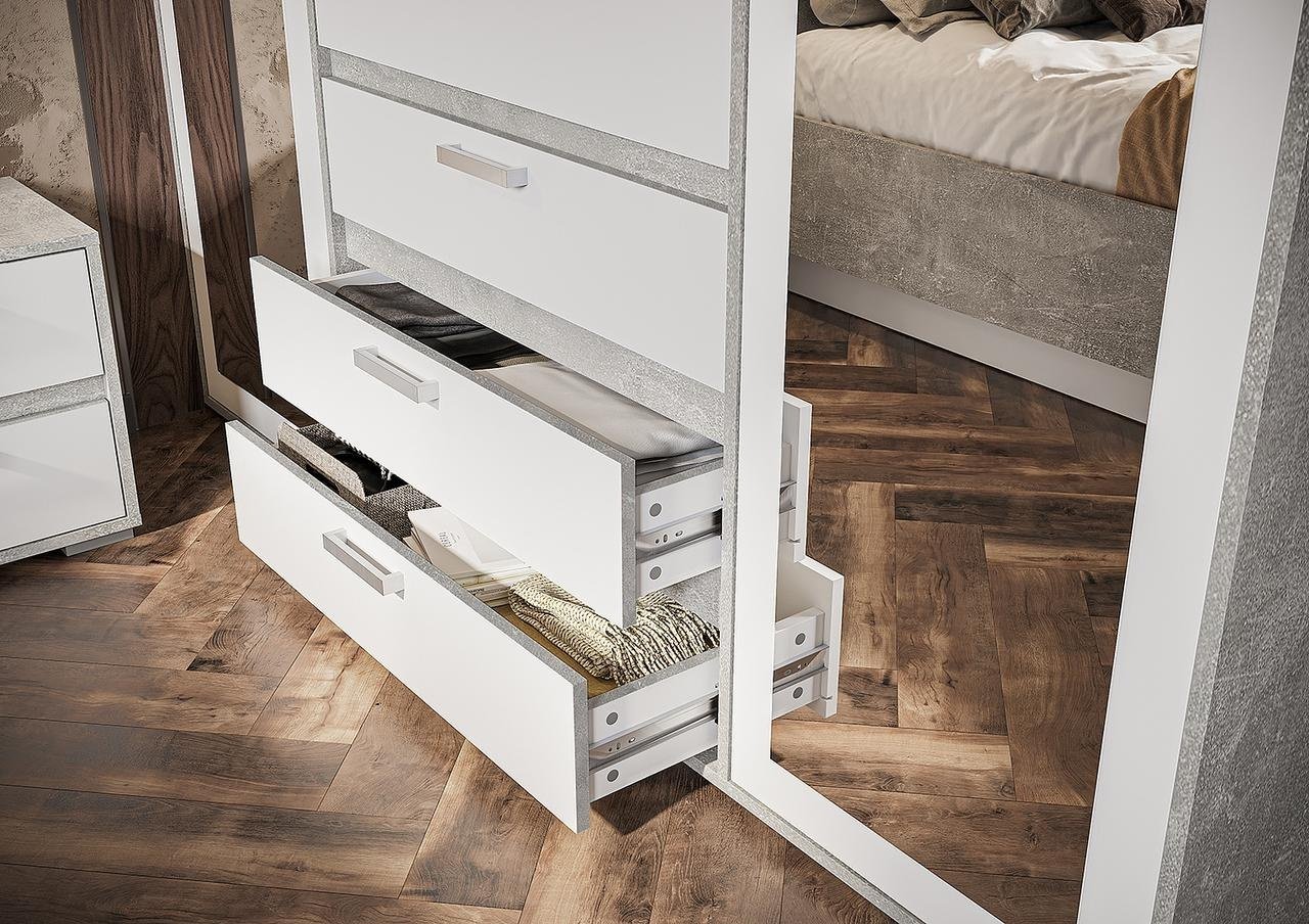 Распашной шкаф DOMA DENVERI-X 52556054, 180x202х50.4 см, белый, серый купить,NaN