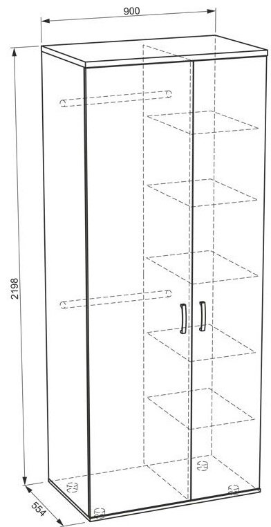Распашной шкаф DOMA Manhattan 2D 651652, 90x220.1х55.4 см, коричневый купить,NaN
