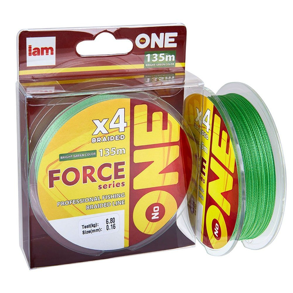 Рыболовная леска №ONE Force Х4 0,10 мм 135 м зеленая
