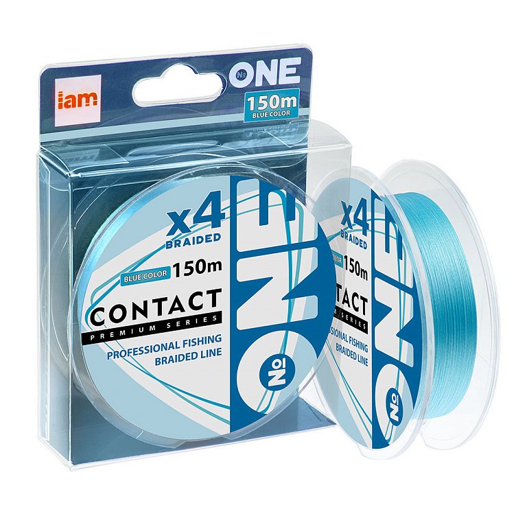 Рыболовная леска №ONE Contact X4 0,128 мм 150 м голубая