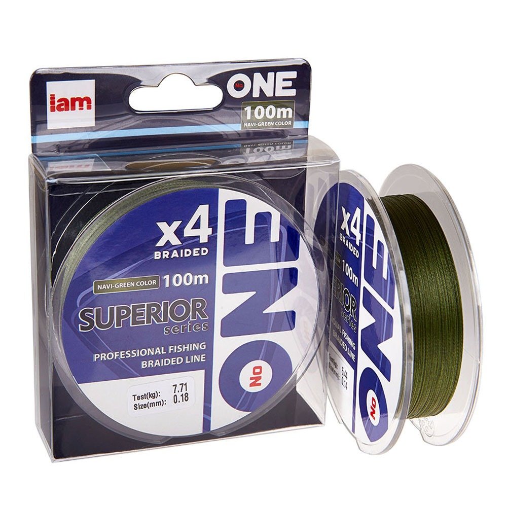 Рыболовная леска №ONE Superior Х4 0,10 мм 100 м темно-зеленая