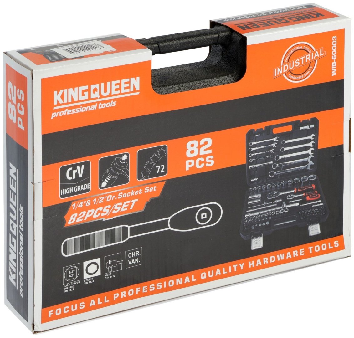 Набор инструментов и оснастки автомобильный 82 в 1 KINGQUEEN 10454435 купить,NaN
