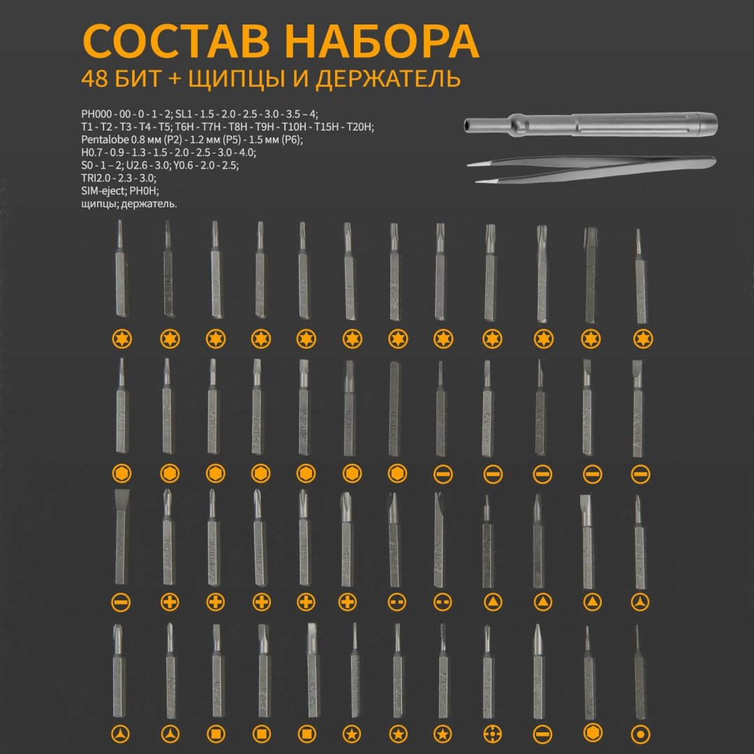 Набор инструментов и оснастки универсальный 50 в 1 TUNDRA 7644106 купить,NaN