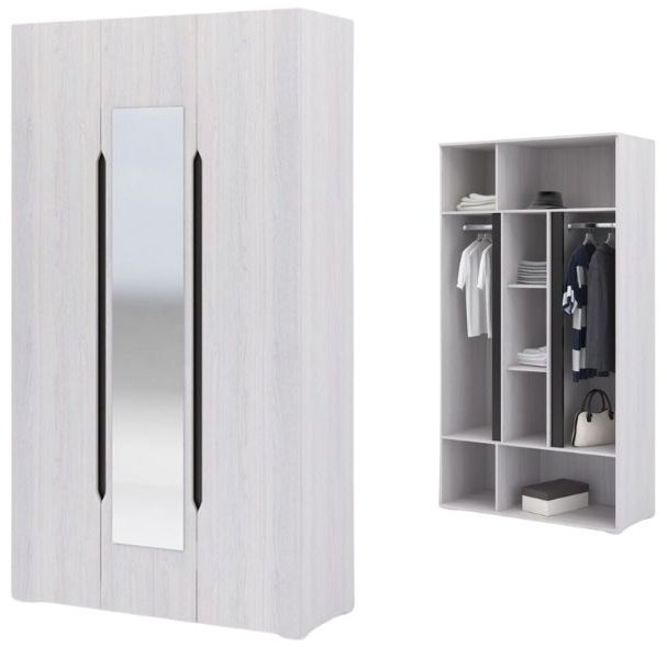 Распашной шкаф DOMA Распашной шкаф VAL-120, 120x220х50 см, светло серый купить,NaN