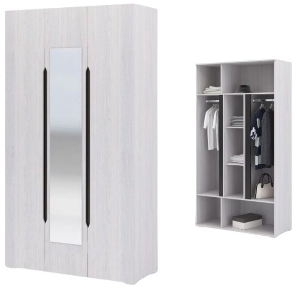 Распашной шкаф DOMA Распашной шкаф VAL-120, 120x220х50 см, светло серый купить,NaN