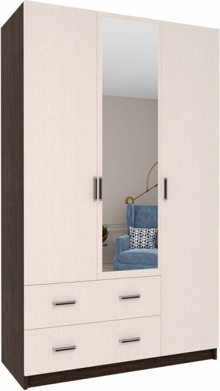 Распашной шкаф DOMA Космос 1200, 120x198х51 см, серый, коричневый купить,NaN