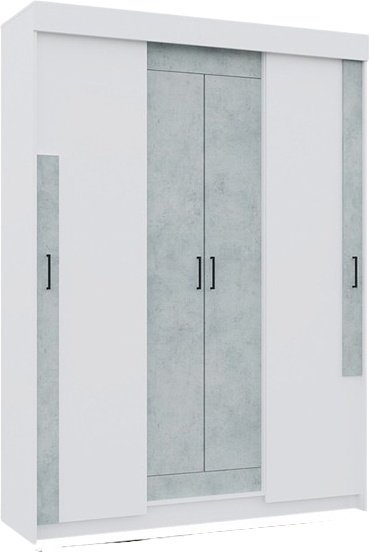 Шкаф-купе DOMA VIKTOR 4D бетон 451252152, 160x210х52.6 см, белый, серый купить,NaN