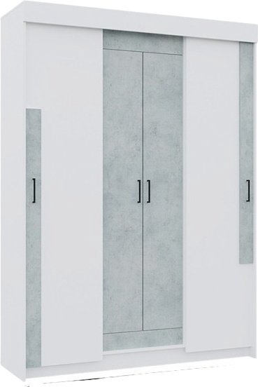 Шкаф-купе DOMA VIKTOR 4D бетон 451252152, 160x210х52.6 см, белый, серый купить,NaN