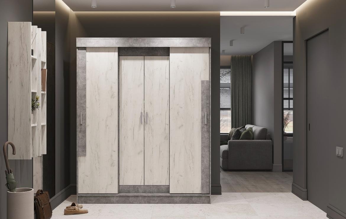 Шкаф-купе DOMA Шкаф-купе GAMMA-LOFT 48565, 159.8x210х52 см, светло серый, серый купить,NaN