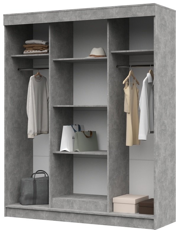 Шкаф-купе DOMA Шкаф-купе GAMMA-LOFT 48565, 159.8x210х52 см, светло серый, серый купить,NaN