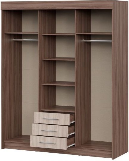 Шкаф-купе Интерьер-Центр Фортуна, 170x210х60 см, коричневый, бежевый купить,NaN