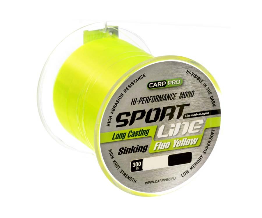 Рыболовная леска Carp Pro Sport Line Fluo 0,335 мм 300 м желтая купить,NaN
