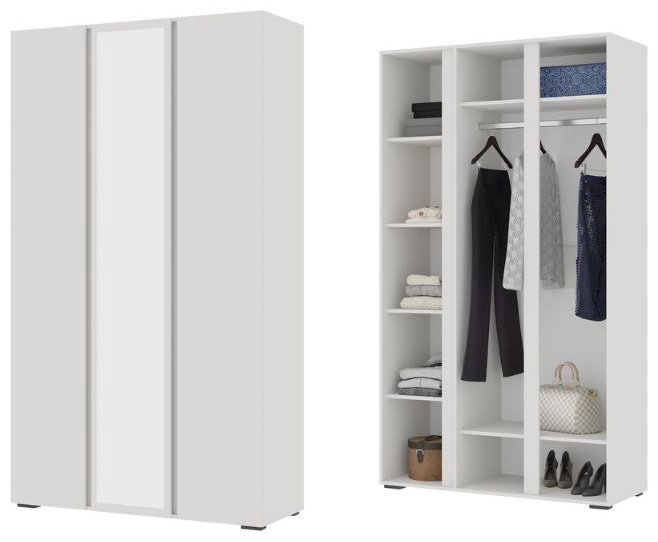 Распашной шкаф DOMA HEL-120, 120x210х46 см, белый купить,NaN