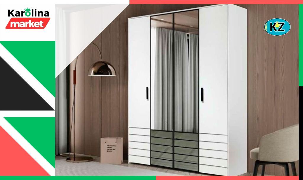 Распашной шкаф DOMA Распашной шкаф 4D 8465, 183x220х53 см, белый, темно-серый купить,NaN