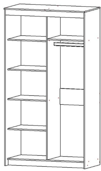 Шкаф-купе DOMA Шкаф-купе VAN-120, 120x220х60 см, белый, светло-коричневый купить,NaN