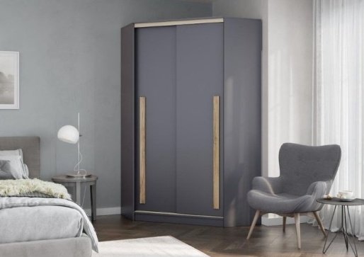 Шкаф угловой DOMA ASTRID M 51230652, 120x220х60 см, черный купить,NaN