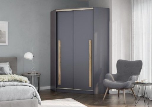 Шкаф угловой DOMA ASTRID M 51230652, 120x220х60 см, черный купить,NaN
